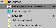 com.apple.developer.nfc.reader session.formats|Missing required entitlement for NFCTagReaderSession.